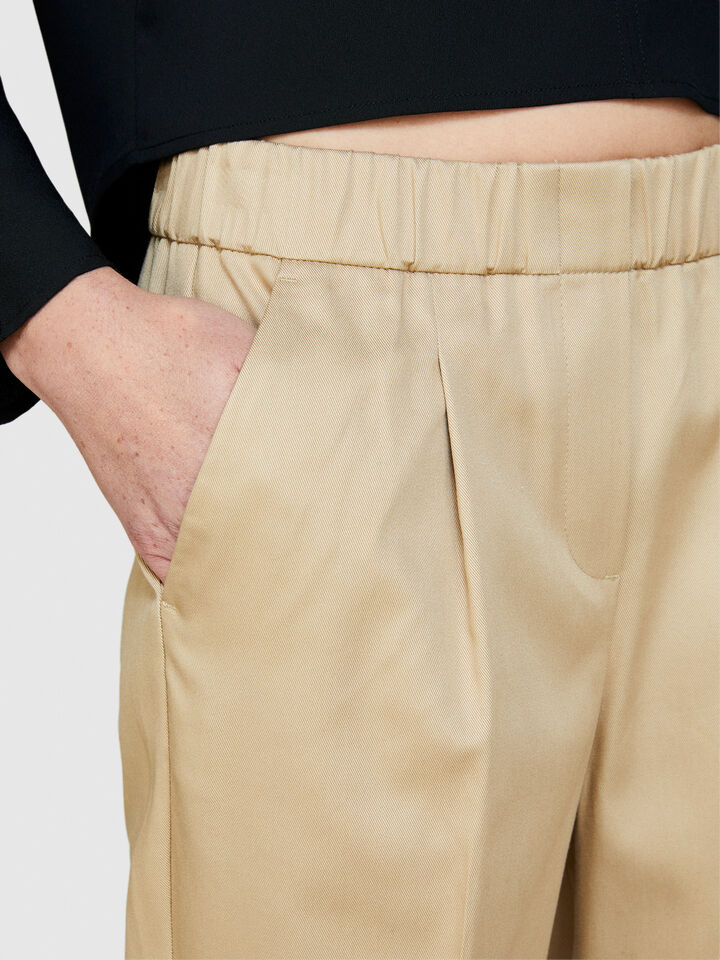 Solid color joggers - women's joggers - Beige | Sisley image number 5